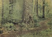 Levitan, Isaak Away in the foliage forest fern oil painting artist